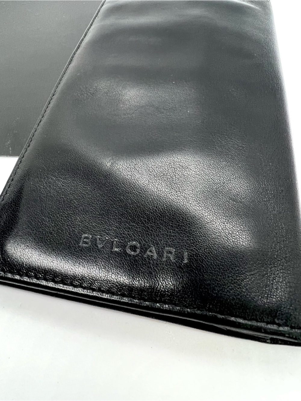 BVLGARI Black Leather Long Bifold Wallet Made in Italy Vintage